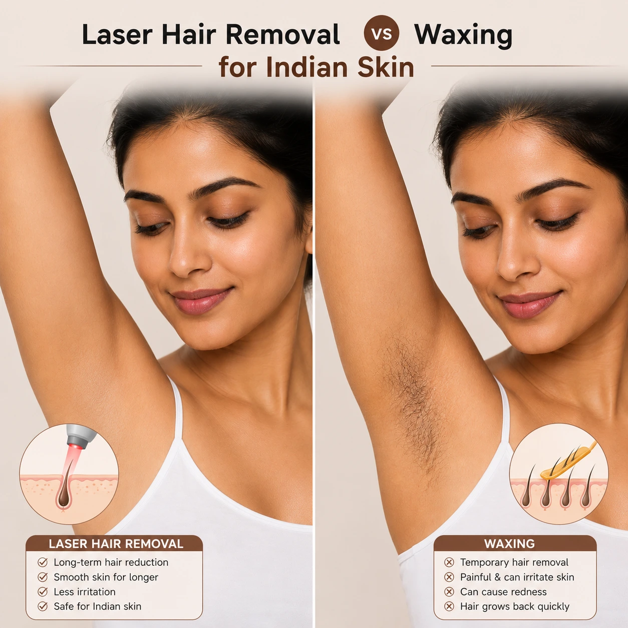 You are currently viewing Laser Hair Removal vs Waxing for Indian Skin